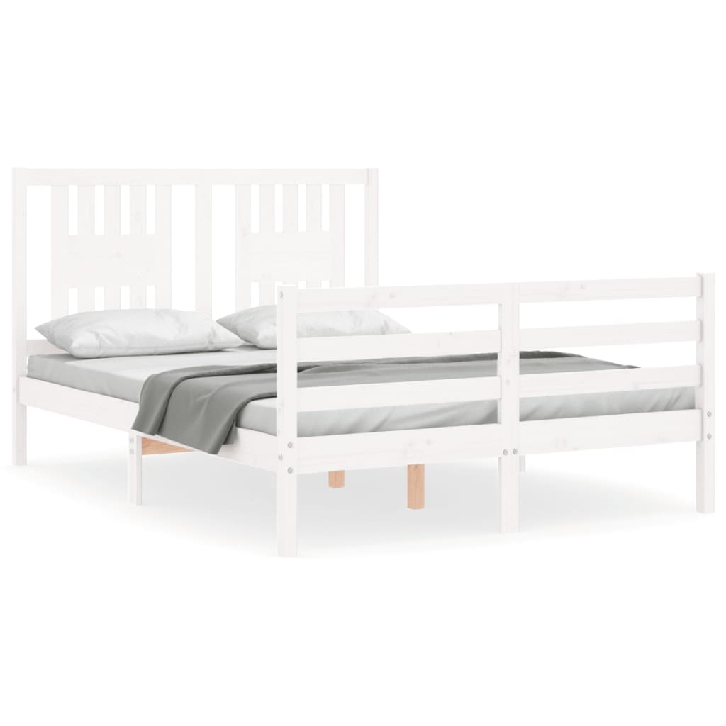 Bed Frame without Mattress White 140x200 cm Solid Wood