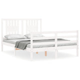 Bed Frame without Mattress White 140x200 cm Solid Wood