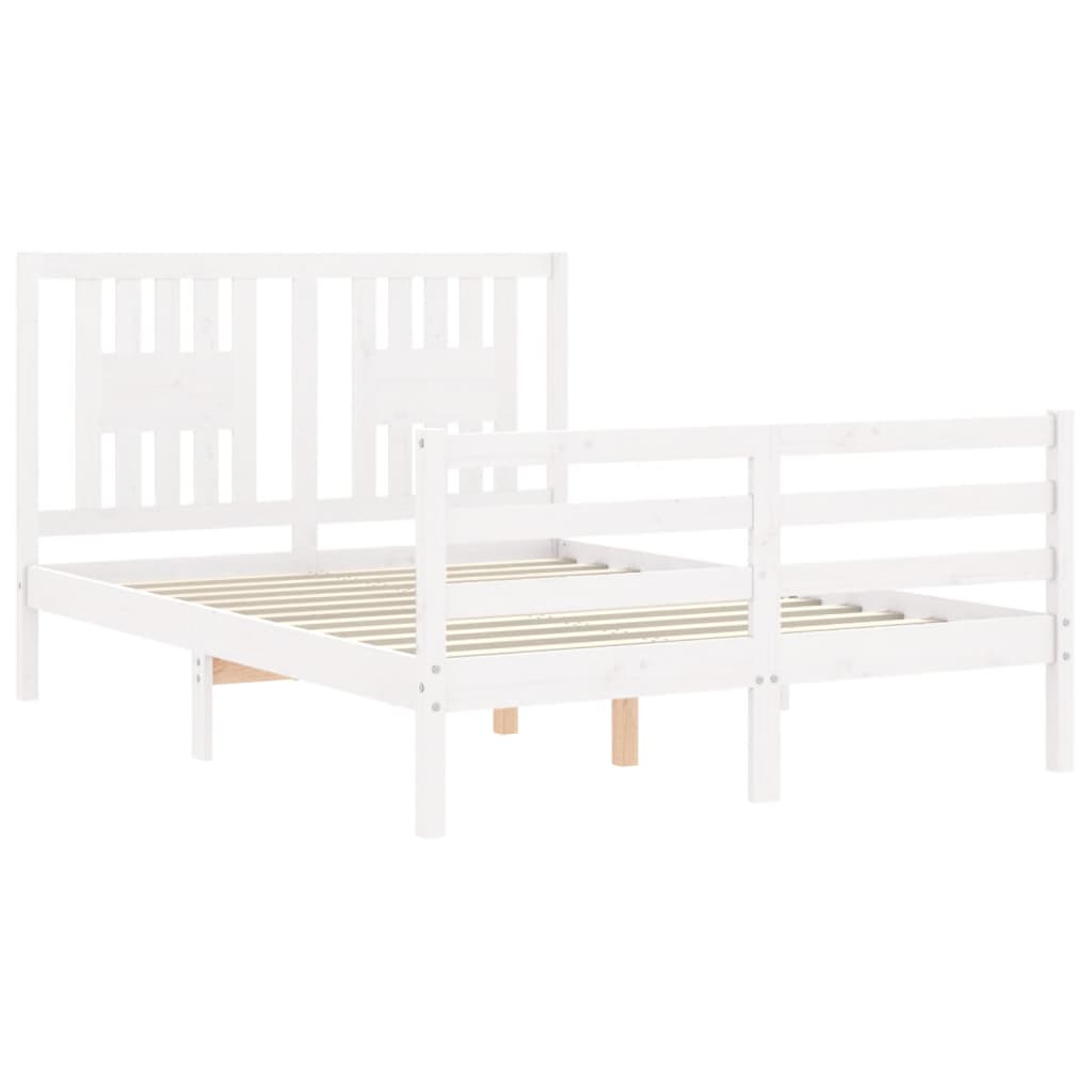 Bed Frame without Mattress White 140x200 cm Solid Wood