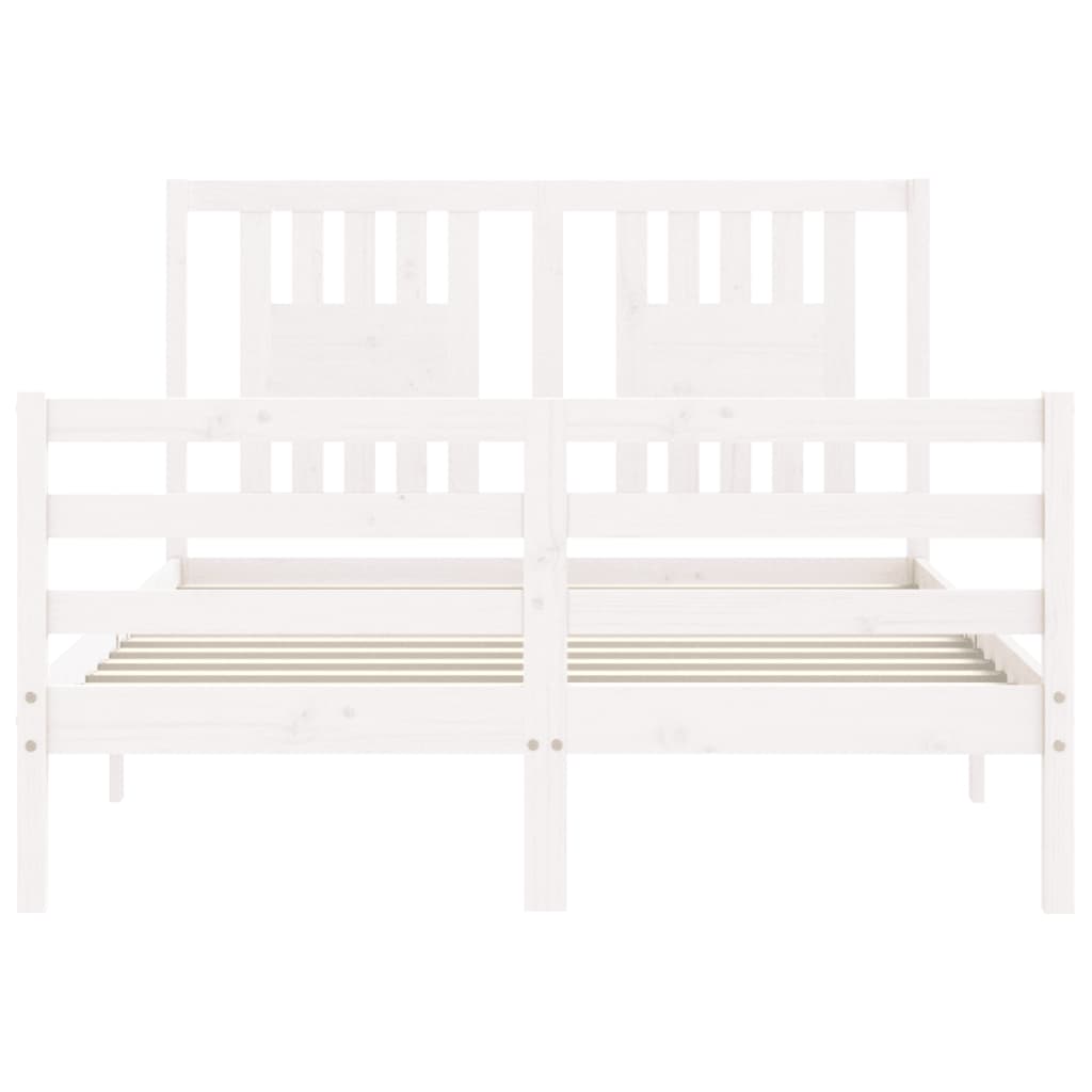 Bed Frame without Mattress White 140x200 cm Solid Wood