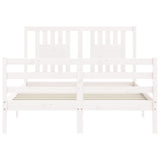 Bed Frame without Mattress White 140x200 cm Solid Wood