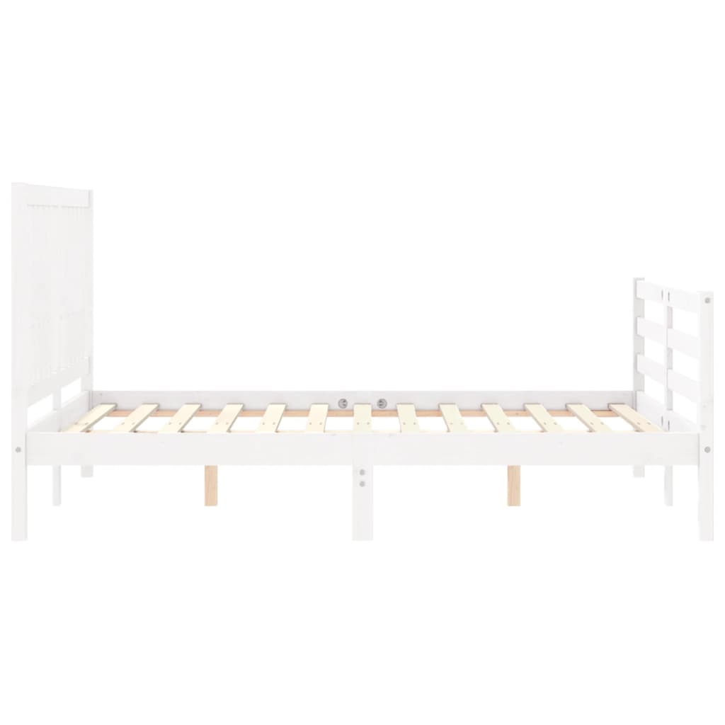 Bed Frame without Mattress White 140x200 cm Solid Wood