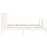 Bed Frame without Mattress White Super King Size Solid Wood