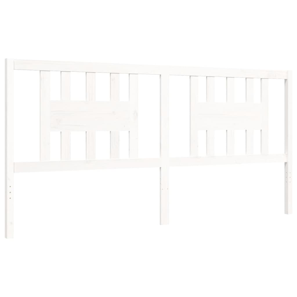 Bed Frame without Mattress White Super King Size Solid Wood