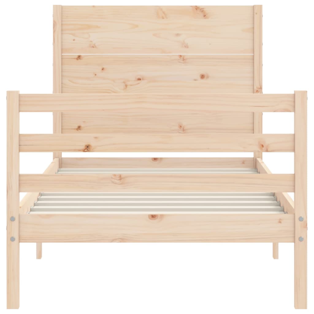 Bed Frame without Mattress Single Solid Wood