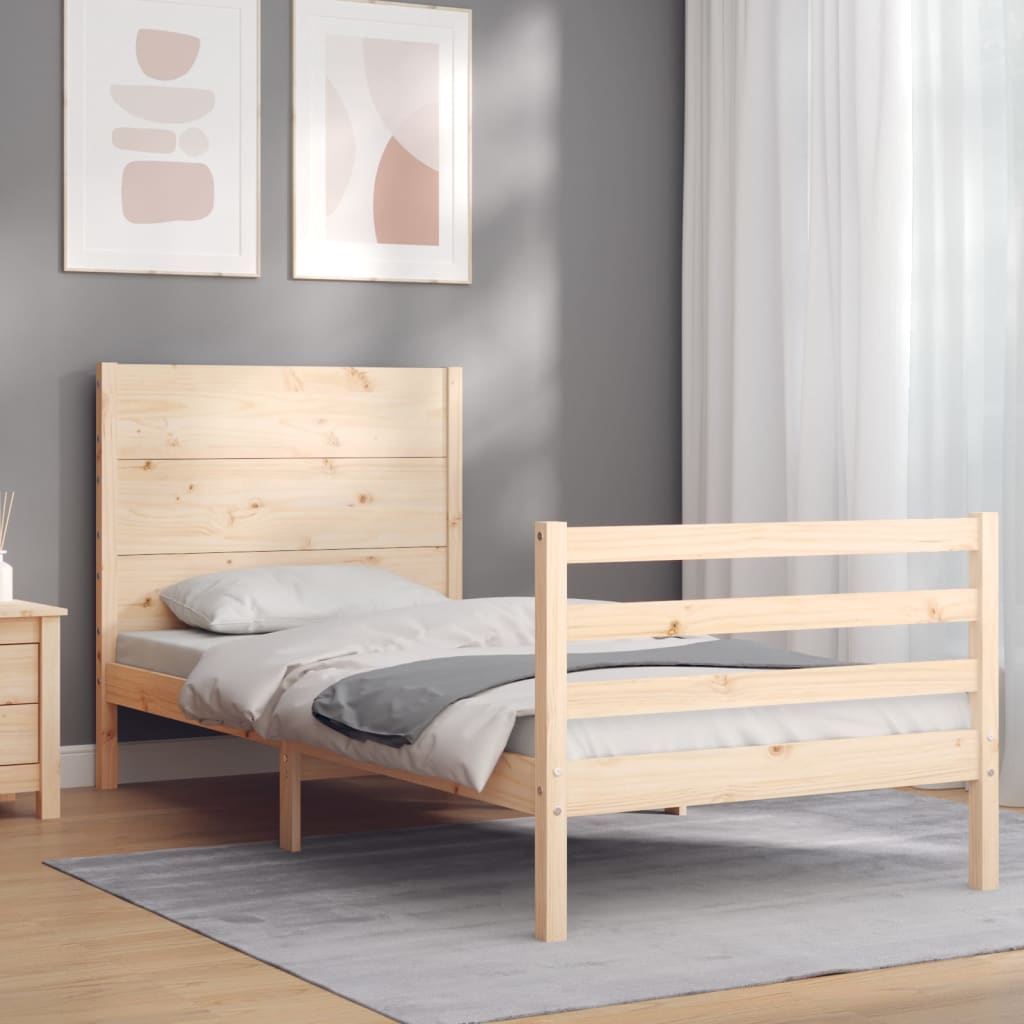 Bed Frame without Mattress Single Solid Wood