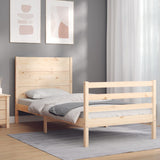 Bed Frame without Mattress Single Solid Wood