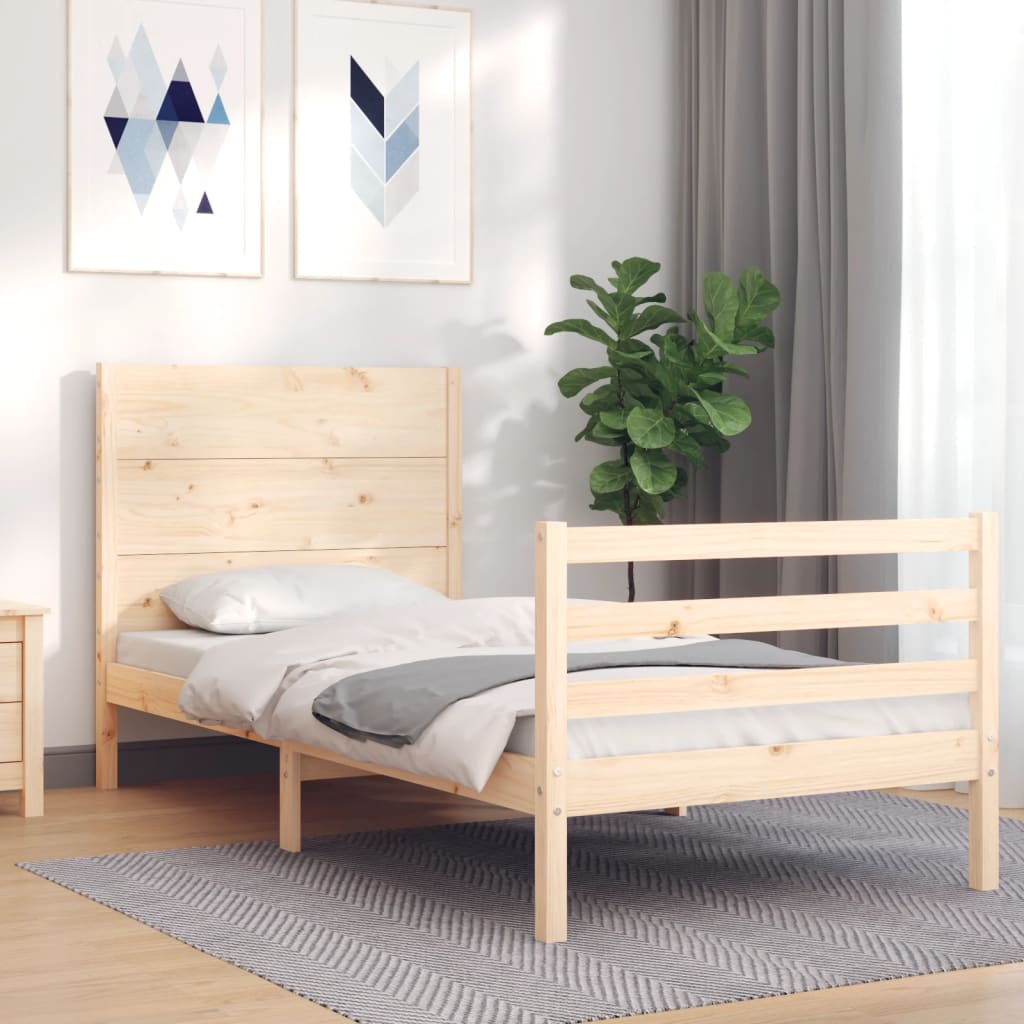 Bed Frame without Mattress 90x200 cm Solid Wood