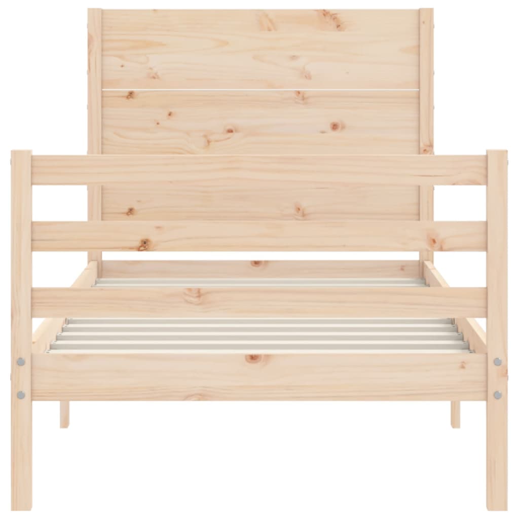 Bed Frame without Mattress 90x200 cm Solid Wood
