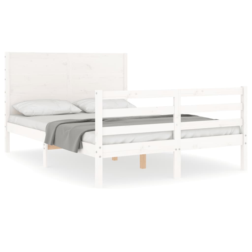 Bed Frame without Mattress White 140x200 cm Solid Wood