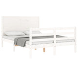 Bed Frame without Mattress White 140x200 cm Solid Wood