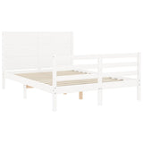 Bed Frame without Mattress White 140x200 cm Solid Wood