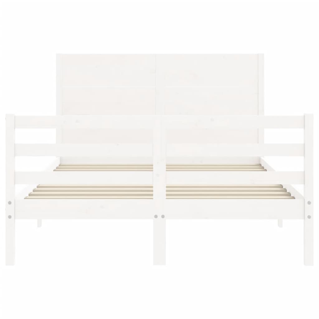 Bed Frame without Mattress White 140x200 cm Solid Wood