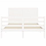 Bed Frame without Mattress White 140x200 cm Solid Wood
