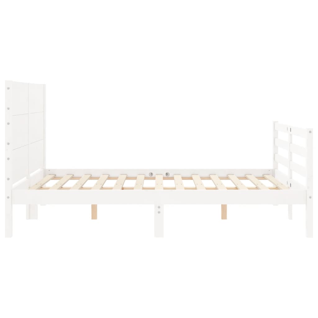 Bed Frame without Mattress White 140x200 cm Solid Wood