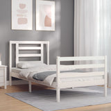 Bed Frame without Mattress White Small Single Solid Wood