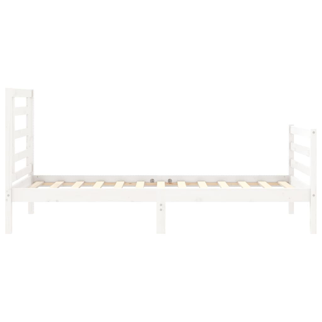 Bed Frame without Mattress White Small Single Solid Wood