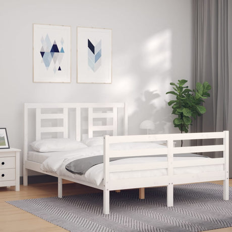 Bed Frame Without Mattress Double Solid Wood