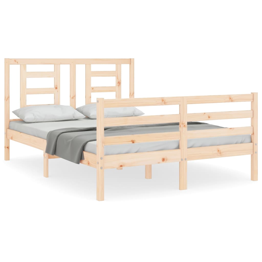 Bed Frame Without Mattress Double Solid Wood