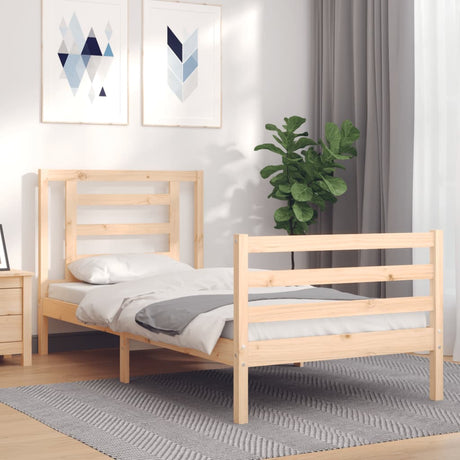 Bed Frame Without Mattress Double Solid Wood