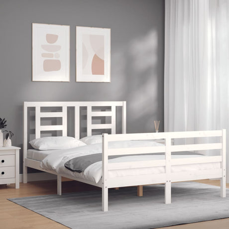 Bed Frame Without Mattress Double Solid Wood