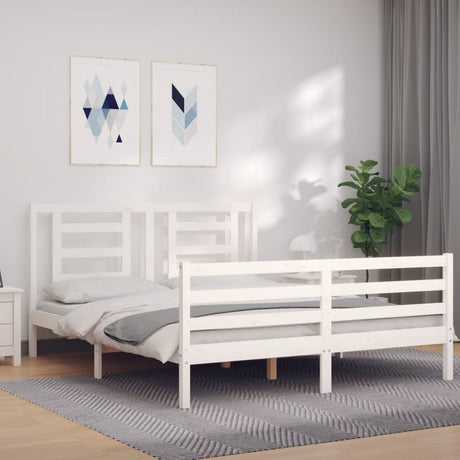 Bed Frame Without Mattress Double Solid Wood