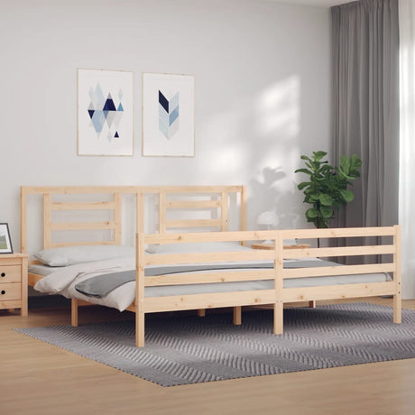 Bed Frame Without Mattress Double Solid Wood