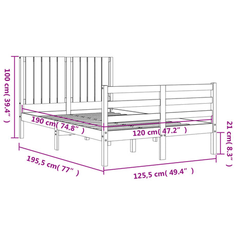 Bed Frame Without Mattress Small Double Solid Wood