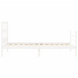 Bed Frame without Mattress White Single Solid Wood