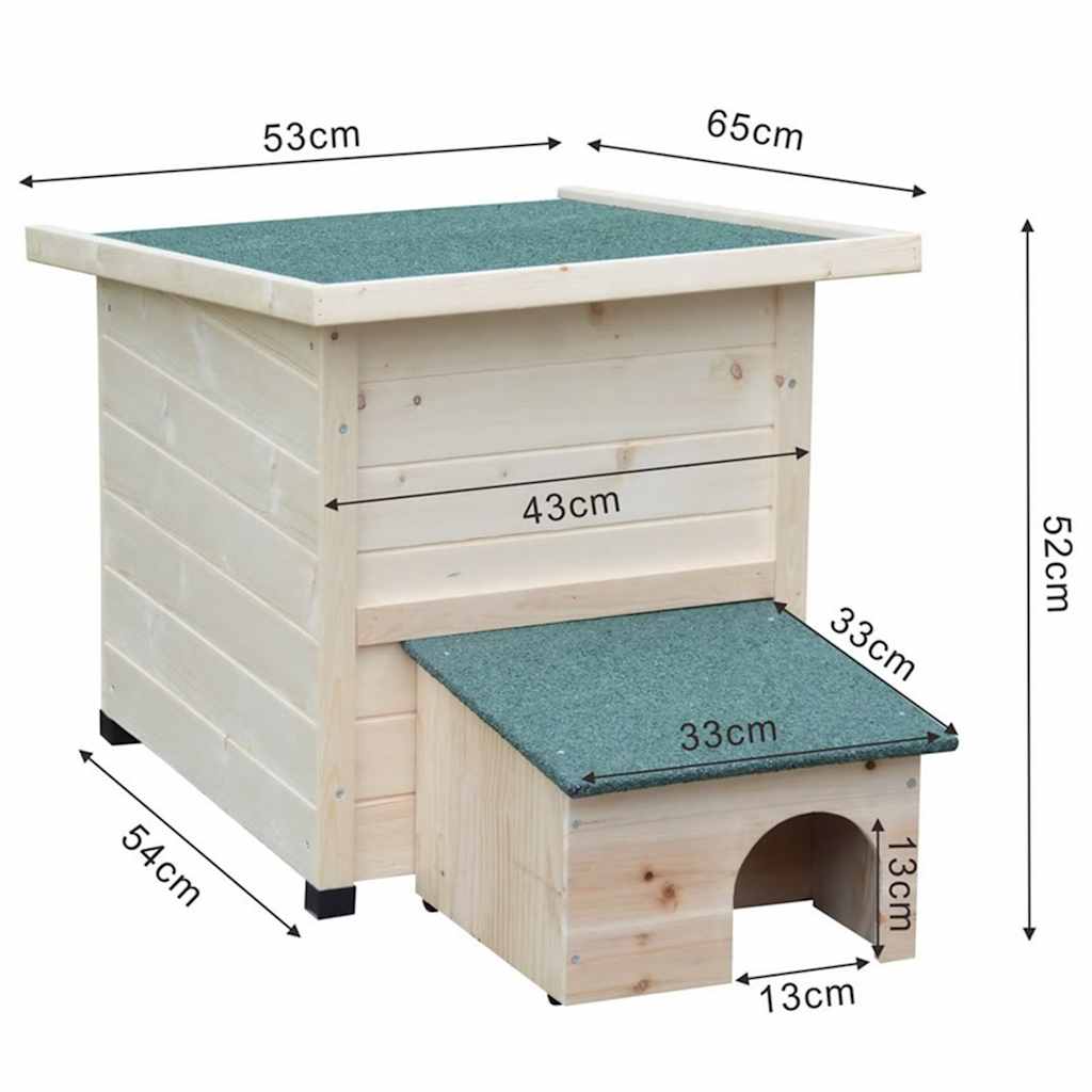 @Pet Hedgehog House Xl 53X65X52Cm Wood White