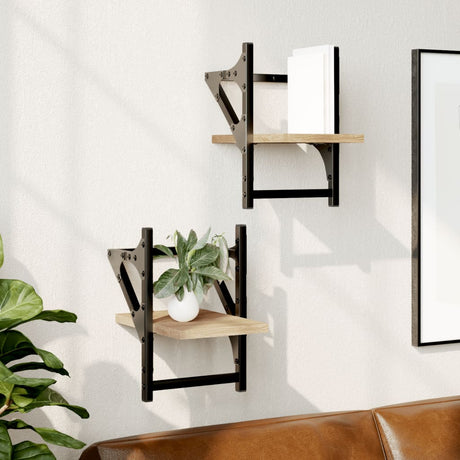 Wall Shelves With Bars 2 Pcs