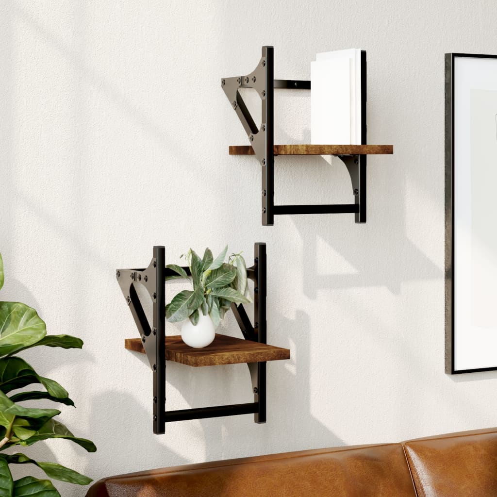 Wall Shelves With Bars 2 Pcs