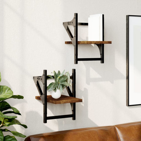 Wall Shelves With Bars 2 Pcs