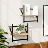 Wall Shelves With Bars 2 Pcs