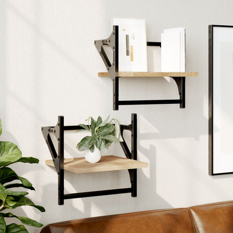Wall Shelves With Bars 2 Pcs
