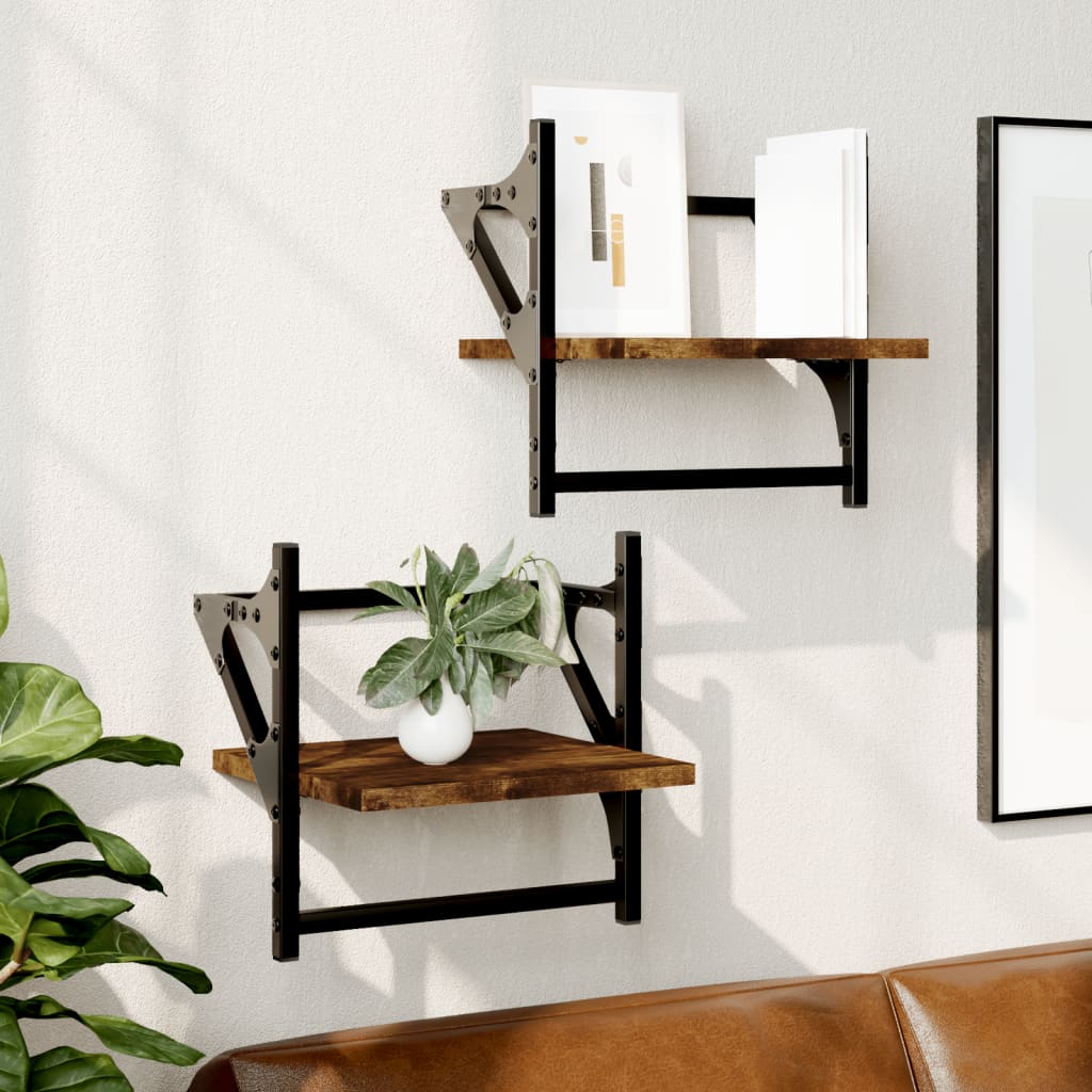 Wall Shelves With Bars 2 Pcs