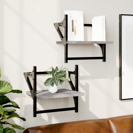 Wall Shelves With Bars 2 Pcs