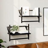 Wall Shelves With Bars 2 Pcs