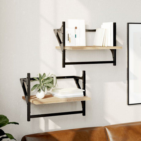 Wall Shelves With Bars 2 Pcs