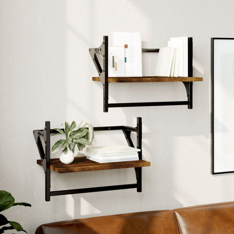 Wall Shelves With Bars 2 Pcs