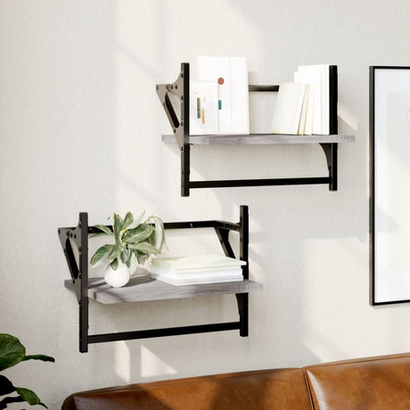 Wall Shelves With Bars 2 Pcs