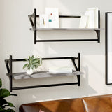 Wall Shelves With Bars 2 Pcs