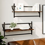 Wall Shelves With Bars 2 Pcs