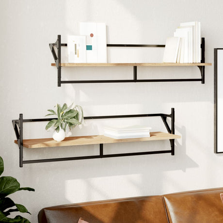 Wall Shelves With Bars 2 Pcs