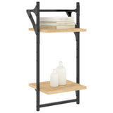 2-Tier Wall Shelves With Bars 2 Pcs