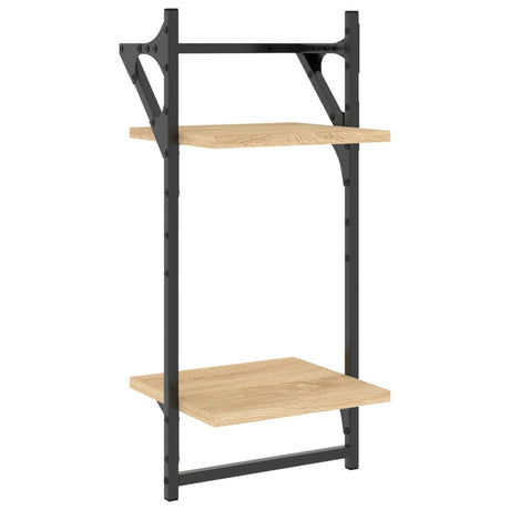 2-Tier Wall Shelves With Bars 2 Pcs