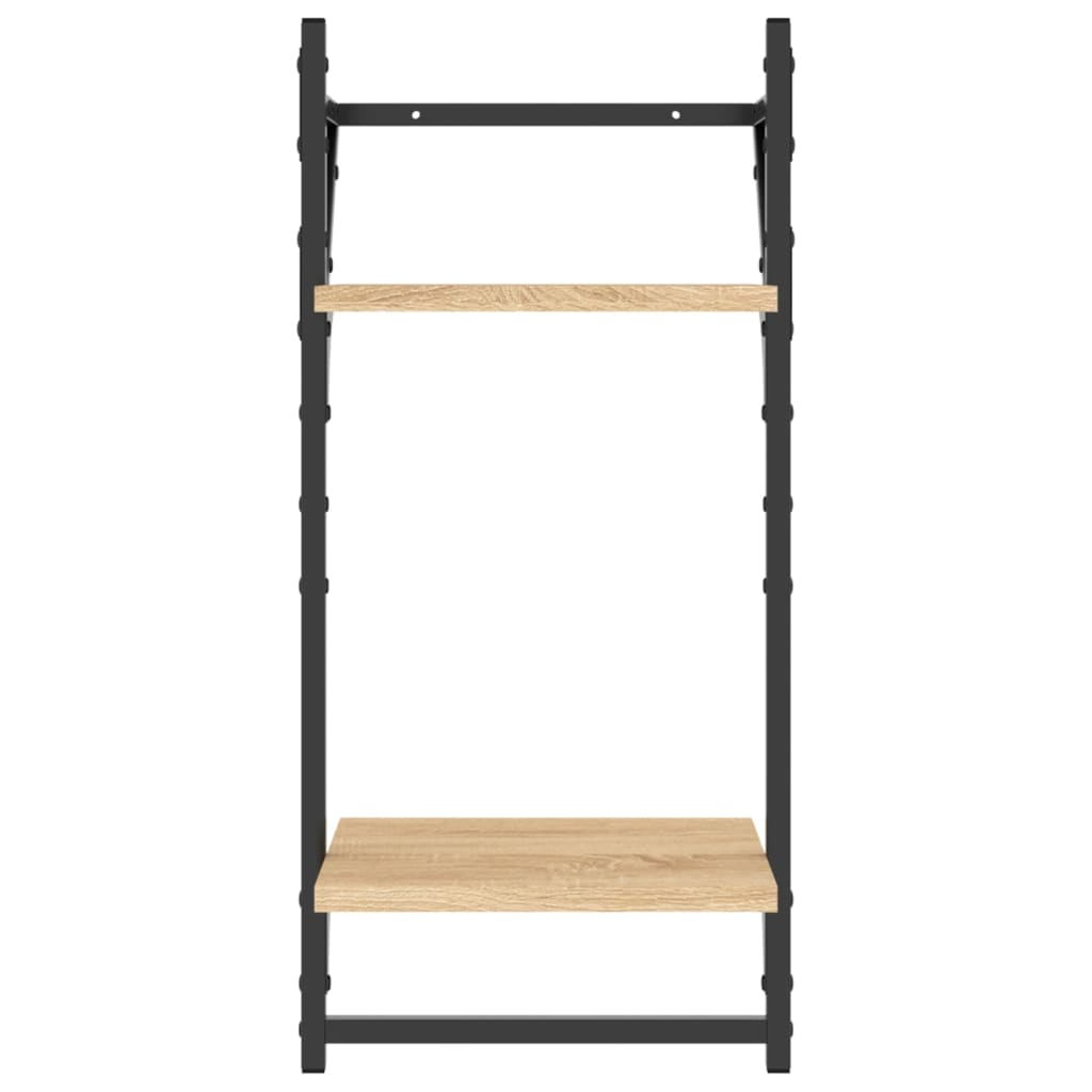 2-Tier Wall Shelves With Bars 2 Pcs