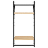 2-Tier Wall Shelves With Bars 2 Pcs