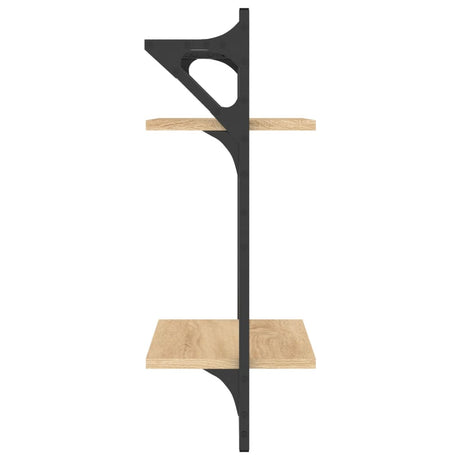2-Tier Wall Shelves With Bars 2 Pcs