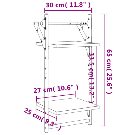 2-Tier Wall Shelves With Bars 2 Pcs